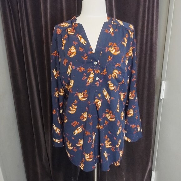 Modcloth Sloth-Print Blouse - Picture 1 of 6